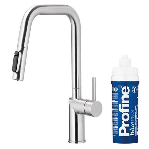 купить Смеситель кухонный kfa armatura Duero Pure Style с фильтром Profine blue small вытяжной Inox в Кишинёве 