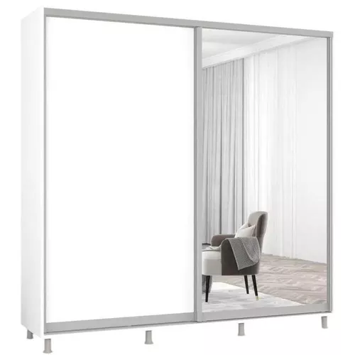 купить Шкаф Mobildor-Lux Раздвижные двери Aron-S Двери из зеркала и ДСП (200x60x230 см) Бриллиантовый белый в Кишинёве 