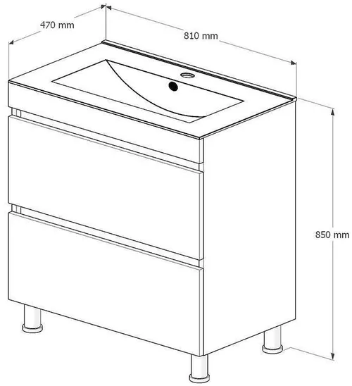 cumpără Dulap pentru lavoar miscellaneous AQUITANIA 80 (2080) Bej în Chișinău 