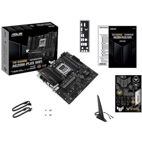 cumpără Placa de baza ASUS TUF GAMING A620M-PLUS WIFI AMD A620, AM5, Dual DDR5 7600+MHz, PCI-E 4.0/3.0 x16, HDMI/2xDisplayPort, USB Type-C, SATA&PCIe RAID, 2xM.2 PCIe 4.0 x4, SB 8-Ch., Wi-Fi 6 802.11ax, 2.5Gb Ethernet, Aura în Chișinău 