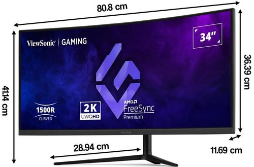 cumpără Monitor Viewsonic VX3418C-2K Curved 21:9 Gaming Black în Chișinău 