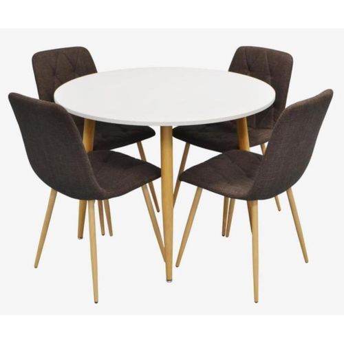 cumpără Set masă și scaune Evelin di Costacurta стол DT-402-1Wo + 4 стула YTC-080Wo Dark brown în Chișinău 