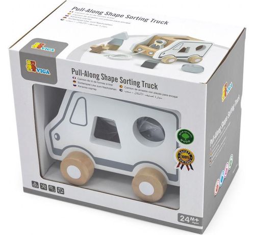 купить Игрушка каталка Viga 51612 Pull-Along Shape Sorting Truck в Кишинёве 