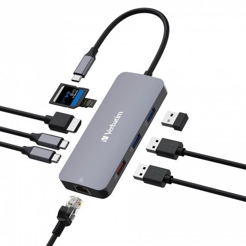 cumpără Adaptor IT Verbatim VER_32152 USB-C Pro Multiport Hub CMH-09 în Chișinău 