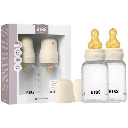 купить Поильник BIBS 5116216 Set 2 biberoane din plastic anticolici Ivory cu tetina din latex 0+ luni, 2x150ml в Кишинёве 