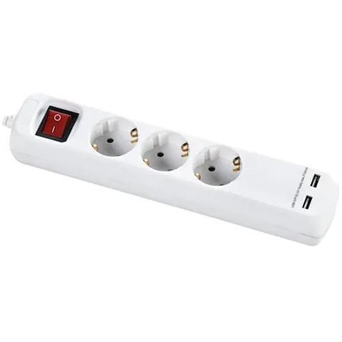 купить Удлинитель электрический Scame 387.203 Prelungitor selly 3xSchuko+2usb pci 3m 3g1 alb в Кишинёве 