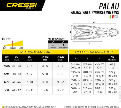 cumpără Accesoriu pentru înot Cressi-Sub Labe inot PALAU black/yellow S/M (38/41) (CA115138) în Chișinău 