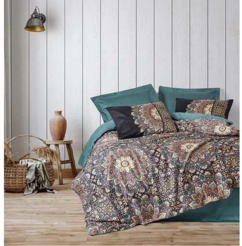cumpără Lenjerie de pat Cotton Box Ornate Petrol Satin (2 persoane Euro) în Chișinău 