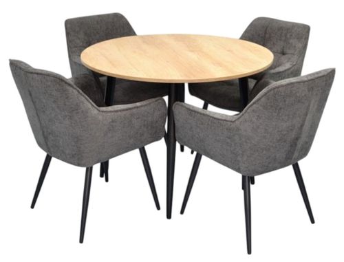 купить Комплект стол и стулья Evelin di Costacurta стол DT-402-2B + 4 стула YTC-090B Dark grey в Кишинёве 