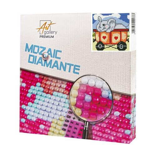 купить Картина по номерам Art Gallery BJ621 Mozaic cu diamante 20x20cm Elefantel in caruta в Кишинёве 