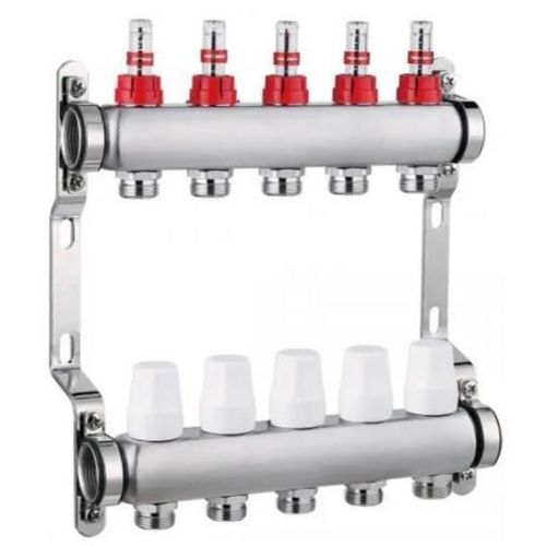 cumpără Set distribuitor Hydro S Colector complet din Inox, 12 căi, cu debitmetru, 1"x3/4"x16 (0711375) în Chișinău 