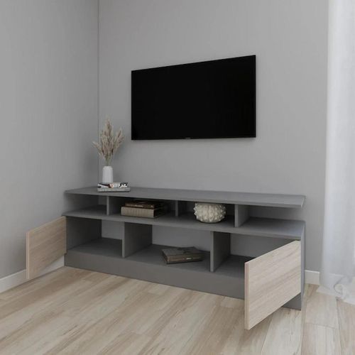 cumpără Comodă TV Smartex (16537) Т9 180cm TV Grafit+Stejar Deschis în Chișinău 