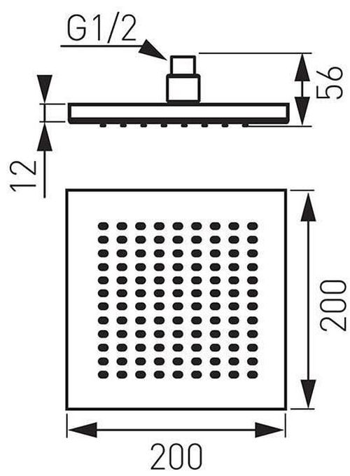 cumpără Pălărie de duș Ferro DSN02BL Dus plafon 200x200 Negru în Chișinău 