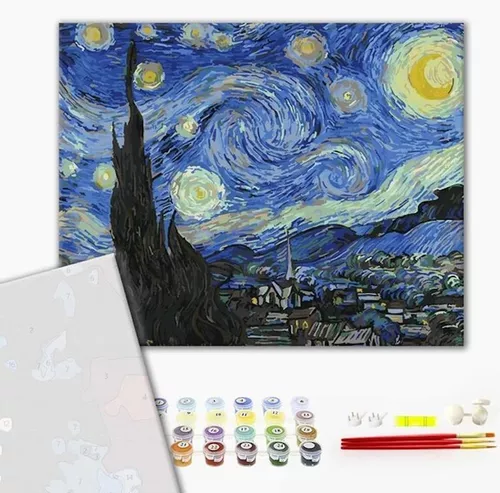 купить Картина по номерам BrushMe PGX4756FC 40x50 сm (fără cutie) Noaptea cu stele в Кишинёве 