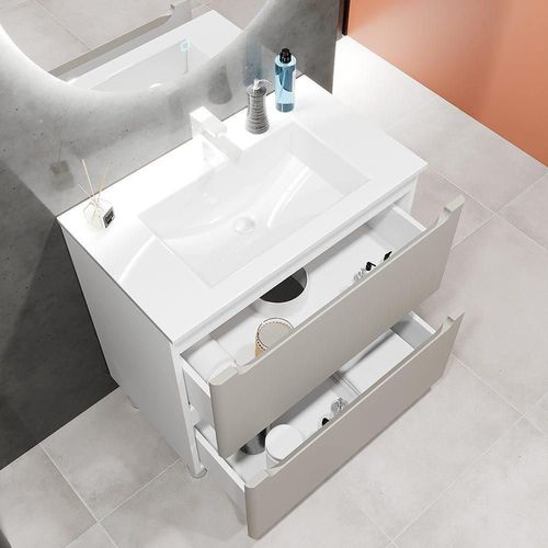 cumpără Dulap pentru lavoar Bayro Bergamo под столешницу / под умывальник Allegro 1000 light grey în Chișinău 