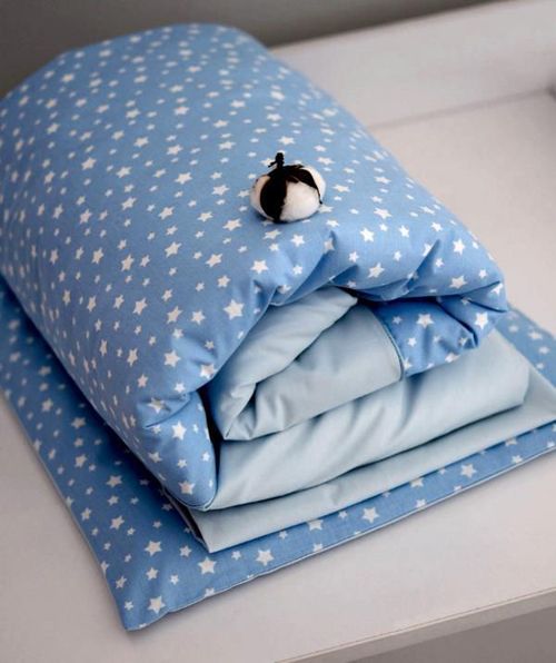 cumpără Lenjerie de pat pentru copii Veres 153.5.008 Сменная постель Stars Blue (90*110,40*60) (3ед.) în Chișinău 