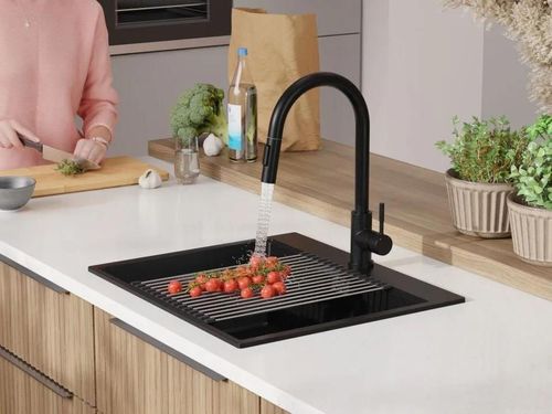 купить Мойка кухонная Primagran Oslo 60 Top Black + accesorii 530x580 MONKC в Кишинёве 