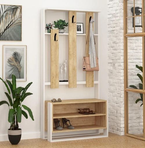 купить Мебель для прихожей Trendy Chester Alb, Stejar, 90x180x36cm (GTR001330) в Кишинёве 