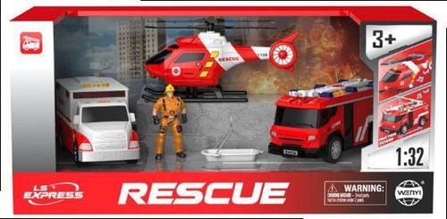 cumpără Mașină Wenyi WY1134A-3 1:32 Set vehicule de salvare cu fricțiune (lumini/sunete) în Chișinău 