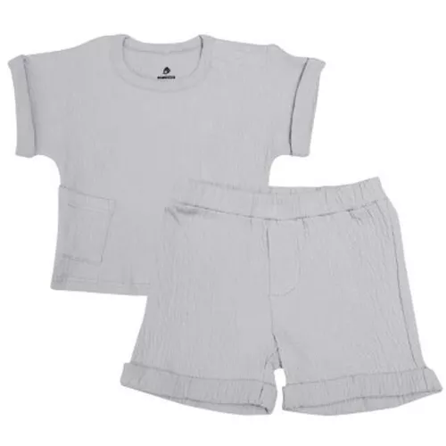 купить Детская одежда Minikin 25062092 Naturelle Комплект футболка и шорты р-р92, серый светлый, унисекс в Кишинёве 