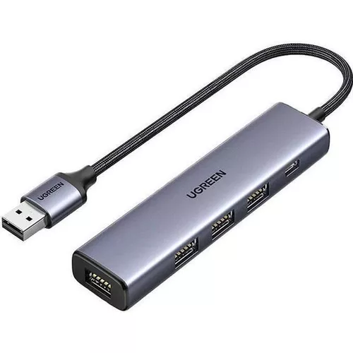 купить USB Hub Ugreen 20805 HUB 4in1 USB 3.0 to 4*USB-A 3.0 CM473, Silver в Кишинёве 