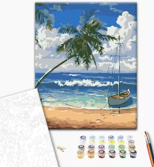 cumpără Tablou pe numere BrushMe RBS51690FC 30x40 сm (fără cutie) Insula paradisului în Chișinău 