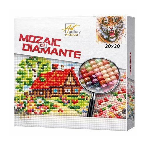 купить Картина по номерам Art Gallery BJ1145 Mozaic cu diamante 20x20cm Tigru feroce в Кишинёве 