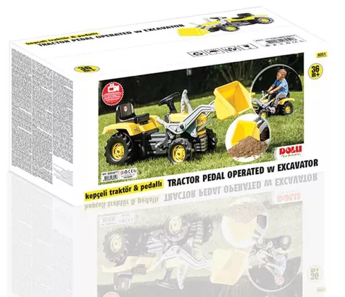 купить Транспорт для детей Dolu 8051 DL Excavator cu pedale si remorca Ranchero galben negru, 42462 в Кишинёве 