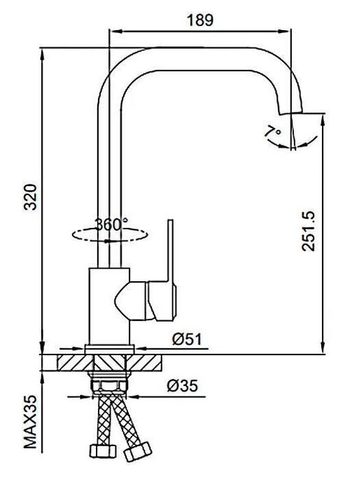 купить Смеситель кухонный Frud R 42052-20 (chiuveta plus) INOX в Кишинёве 