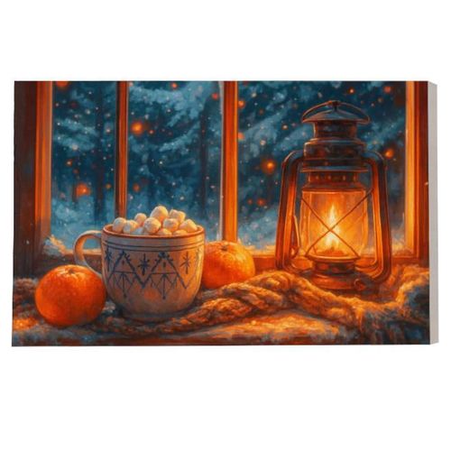 купить Картина по номерам BrushMe BS54210 40x50cm Eco, Seara confortabila в Кишинёве 