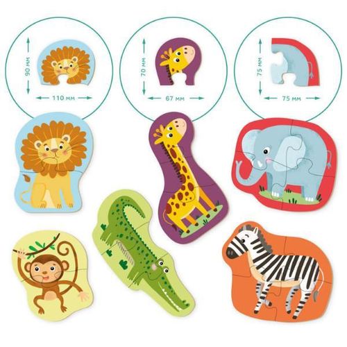 купить Головоломка Dodo 300153 Puzzle 6în1: Animale sălbatice в Кишинёве 