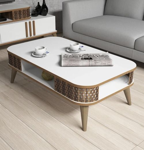 купить Журнальный столик Trendy Эйлюль, белый 105x34x60 см в Кишинёве 