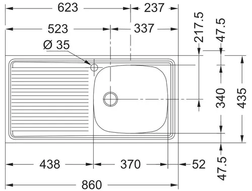 купить Мойка кухонная Franke 101.0631.997 Inox ESN 611-86 ST в Кишинёве 