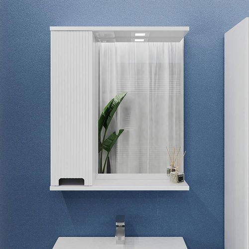 купить Зеркало для ванной Bayro Positano 700x750 левый, белый мат в Кишинёве 