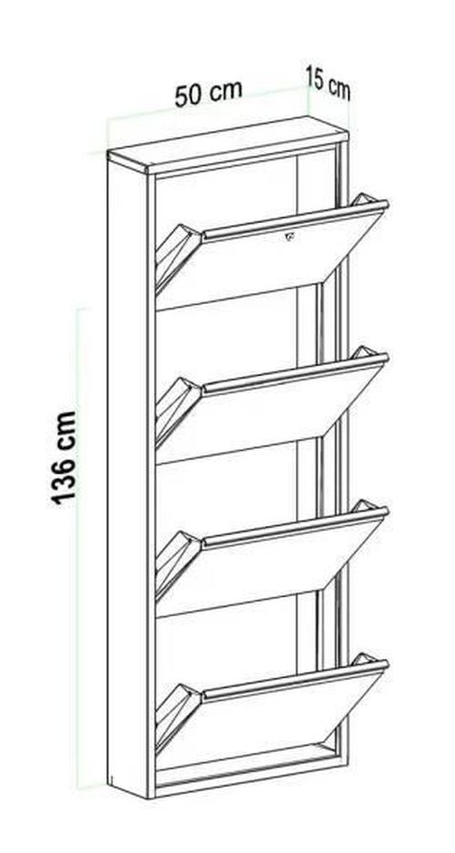 cumpără Raft pentru încălțăminte Trendy Locking 4 Piece Metal-Anthracite, 50x136x15cm în Chișinău 