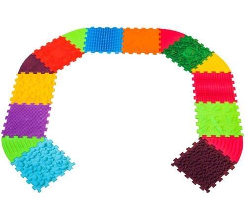 купить Коврик игровой Ortek 11687 Коврик-пазл ортопедический -массажный Набор 10+6 эл. Треугольники Динозавры в Кишинёве 