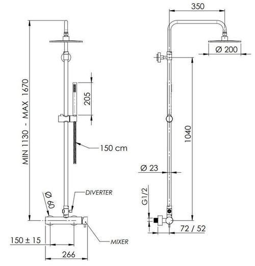 купить Душевая панель Remer N37RAMD20 Bara dus incorporat set (cromat) в Кишинёве 
