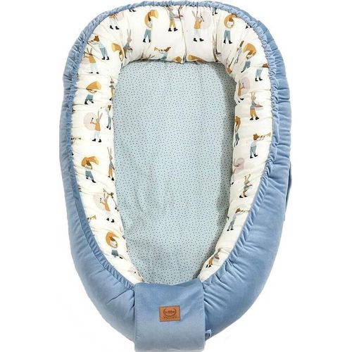 cumpără Cocon pentru bebelusi La Millou Velvet Collection - Heartbeat Blue Music - 110 X 70 Cm în Chișinău 