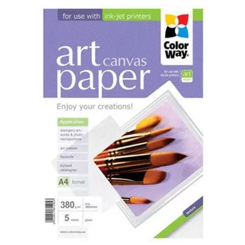 cumpără Hârtie foto ColorWay Art Cotton Canvas Photo Paper, 380g/m2, A4, 5pack în Chișinău 