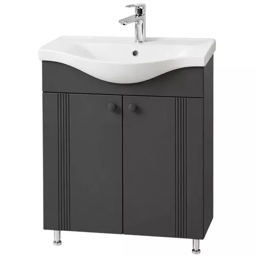 купить Шкаф под умывальник Mashtab S12454 Palma (Basic) cu 2 uși 650x370x850 Antracit mat в Кишинёве 