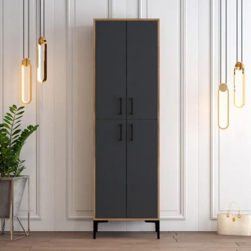 cumpără Raft pentru încălțăminte Trendy Berlin A, Nuc, Antracit 60x200x35cm în Chișinău 