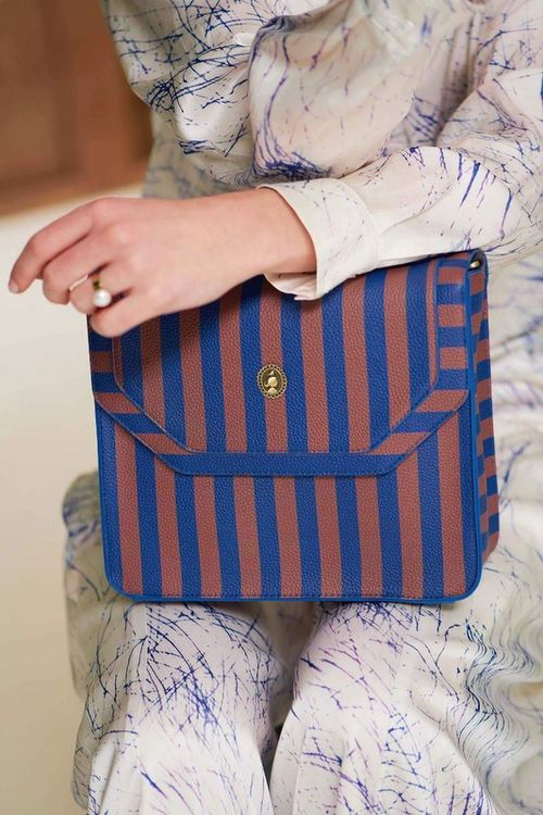 купить Сумка плечевая Pip Studio 51.273.421 Frances Cross Body Bag Medium Stripe Blue 25x9x21.5cm Blue в Кишинёве 