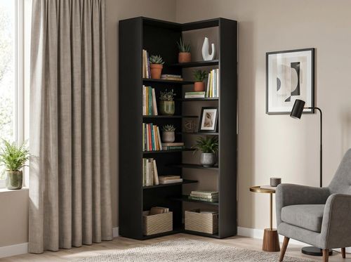 купить Офисный стеллаж Fabrik Home Hardy угловой (520x2000x520) Черный ясень в Кишинёве 
