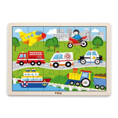 купить Головоломка Viga 51462 24-Piece-Puzzle Vehicles в Кишинёве 