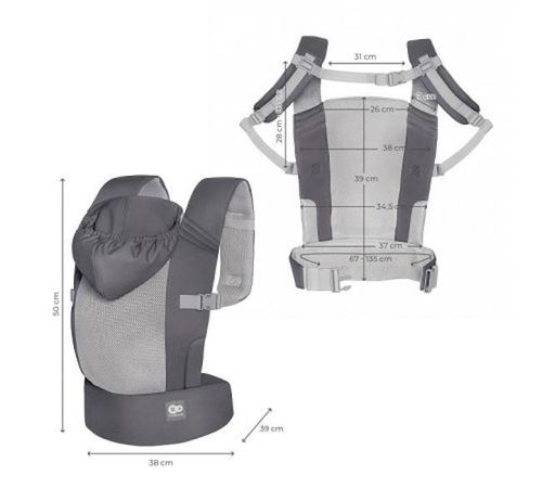 купить Кенгуру KinderKraft KNCABE00GRY0000 Carrybee grey в Кишинёве 