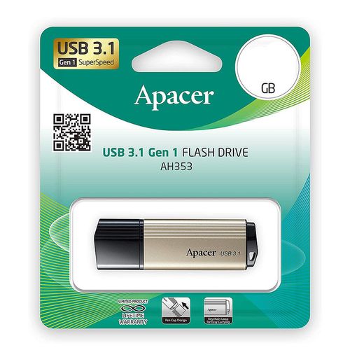 купить 32GB USB3.1 Flash Drive Apacer AH353, Black, Aluminum Body, Black Cap(memorie portabila Flash USB/внешний накопитель флеш память USB) в Кишинёве 