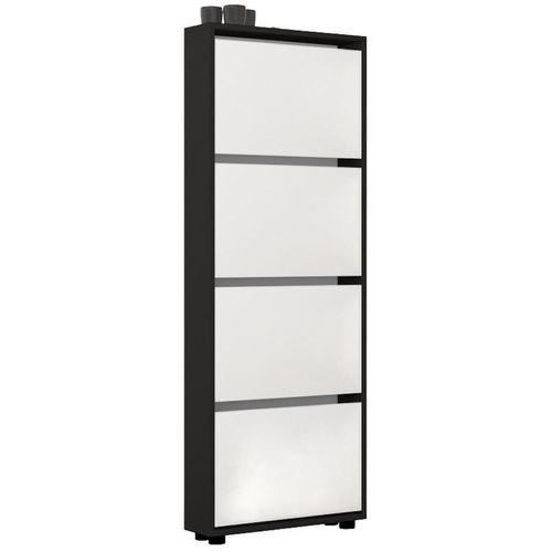 купить Полка для обуви Mobildor-Lux Leo Slim 70x16x164H cm Anthracite/White в Кишинёве 