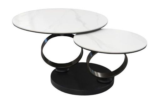 купить Журнальный столик Deco Dion Matte White Marble + Dark Bronze в Кишинёве 