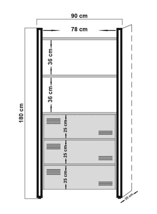 купить Шкаф Trendy Cosmo Cortex 90x180x35cm, raft de carti в Кишинёве 