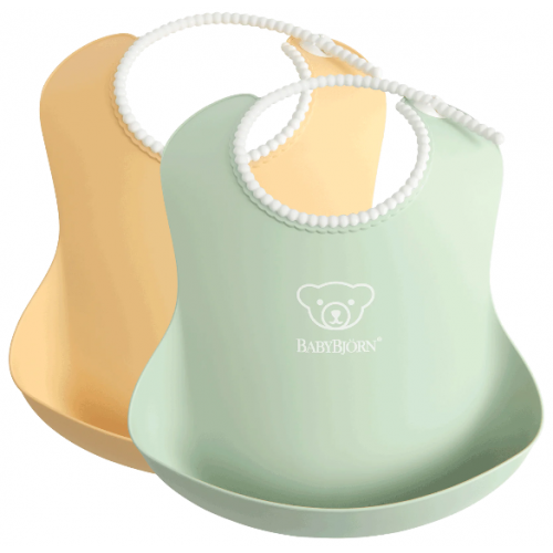 Набор нагрудников силиконовых BabyBjorn Powder Yellow / Powder Green 